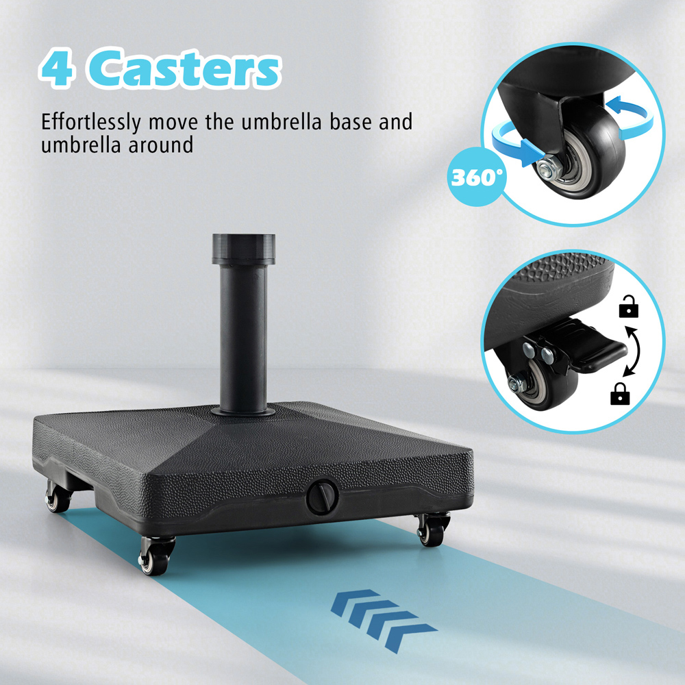 Costway Fillable Umbrella Base Stand with Lockable Universal Wheels Image 8