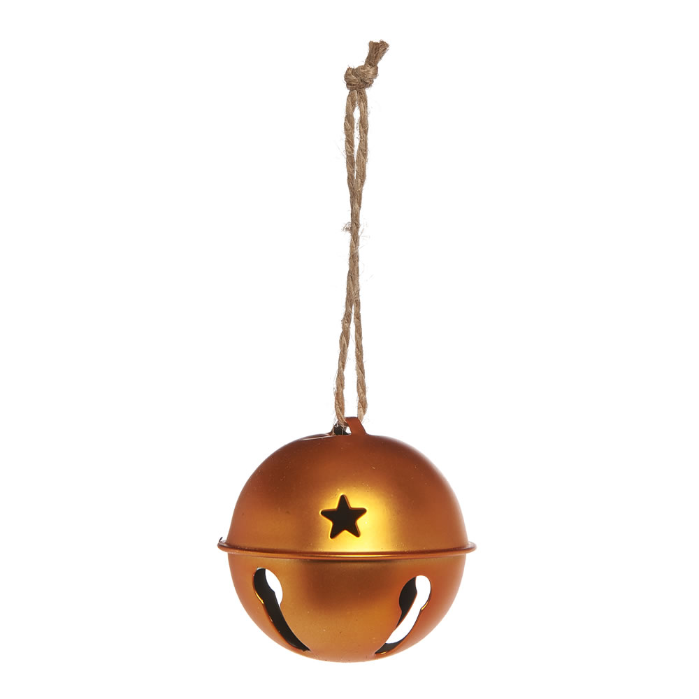 Wilko Country Christmas Copper Bell Christmas Tree Decoration Image 1