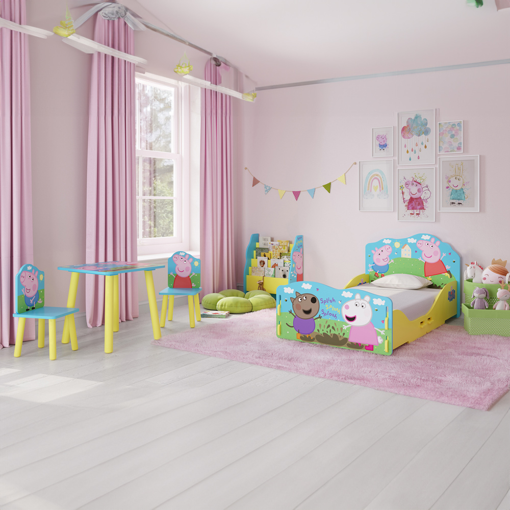 Kidsaw Peppa Pig 2 Seater Blue and Yellow Table and Chairs Image 4