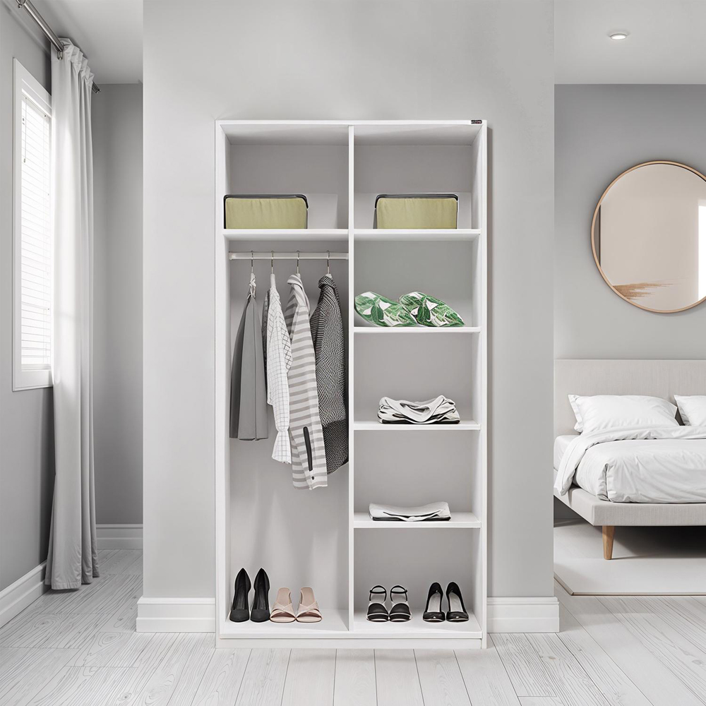 FWStyle 2 Door White Sliding Double Shelving Wardrobe Image 5