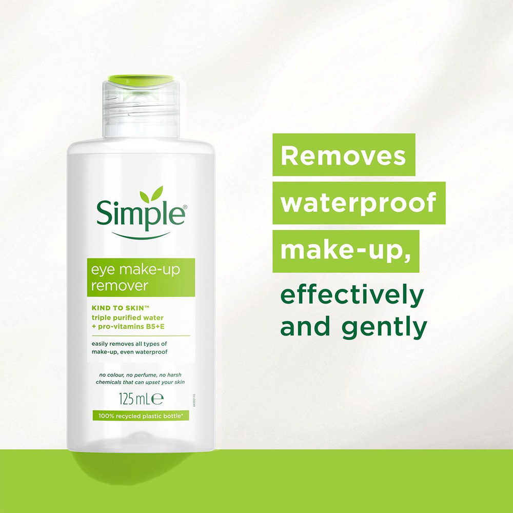 Simple Kind to Skin Eye Make Up Remover 125ml 3 Pack Image 4