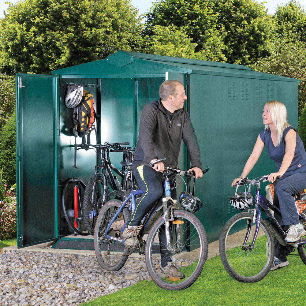 Asgard Centurion 5 x 14ft Double Door Cream High Security Bike Shed Image 2