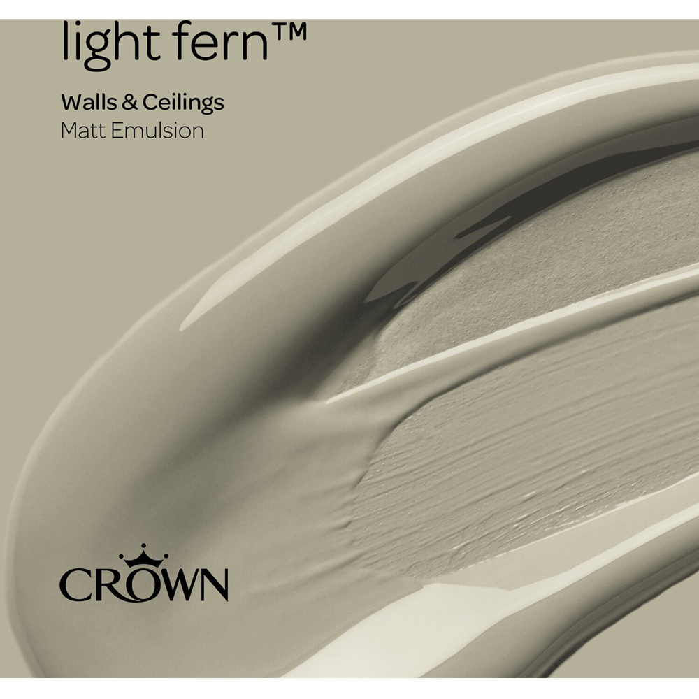 Crown Walls and Ceilings Light Fern Matt Emulsion Paint 5L Image 7