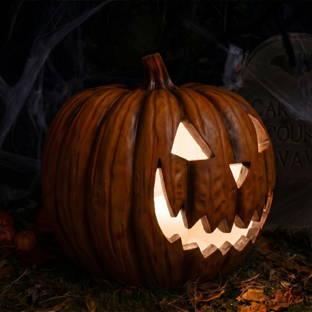 wilko Warm White LED Halloween Pumpkin Ornament 1.4ft Image 7