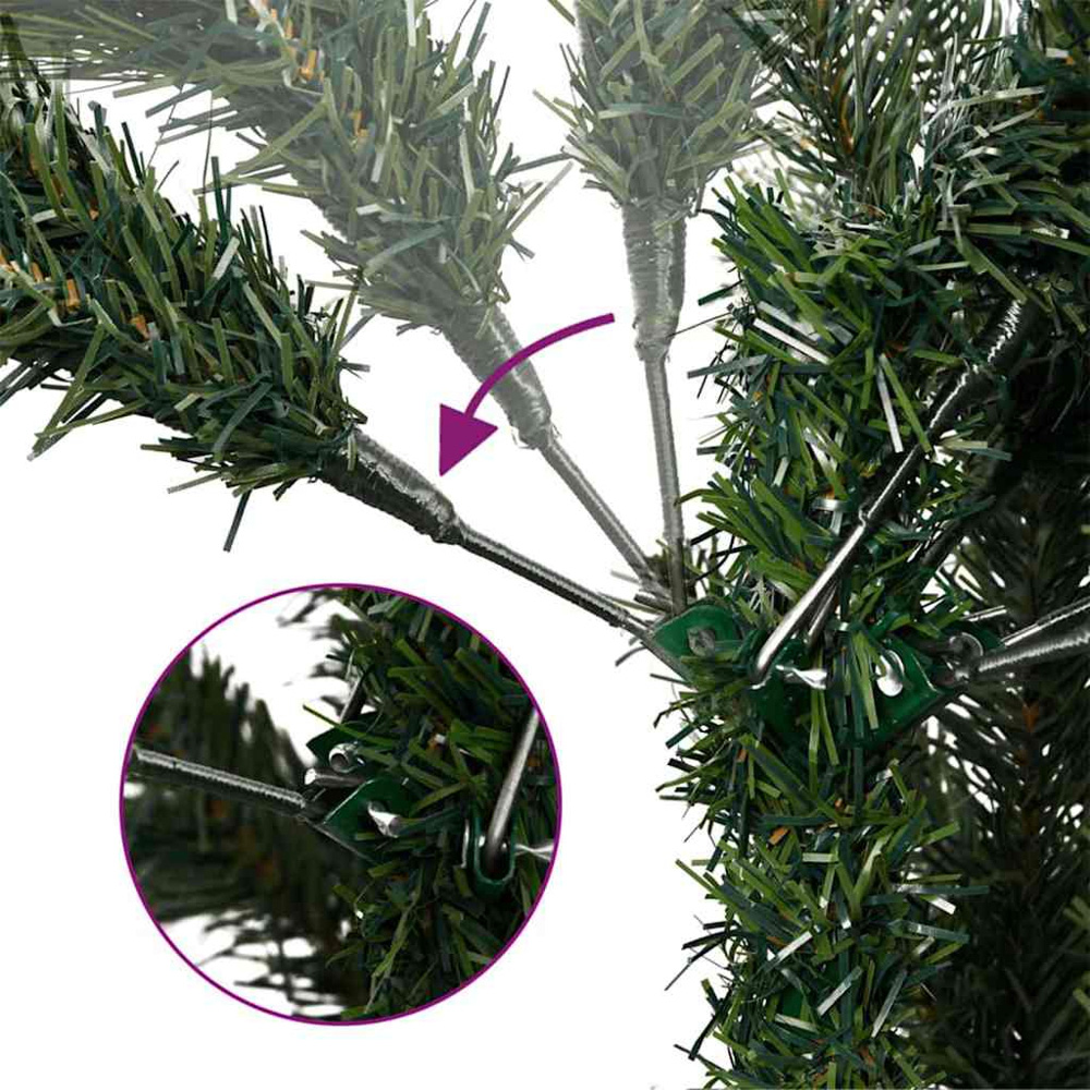 vidaXL Green Snow Flocked Artificial Christmas Tree with Pinecones 6ft Image 7