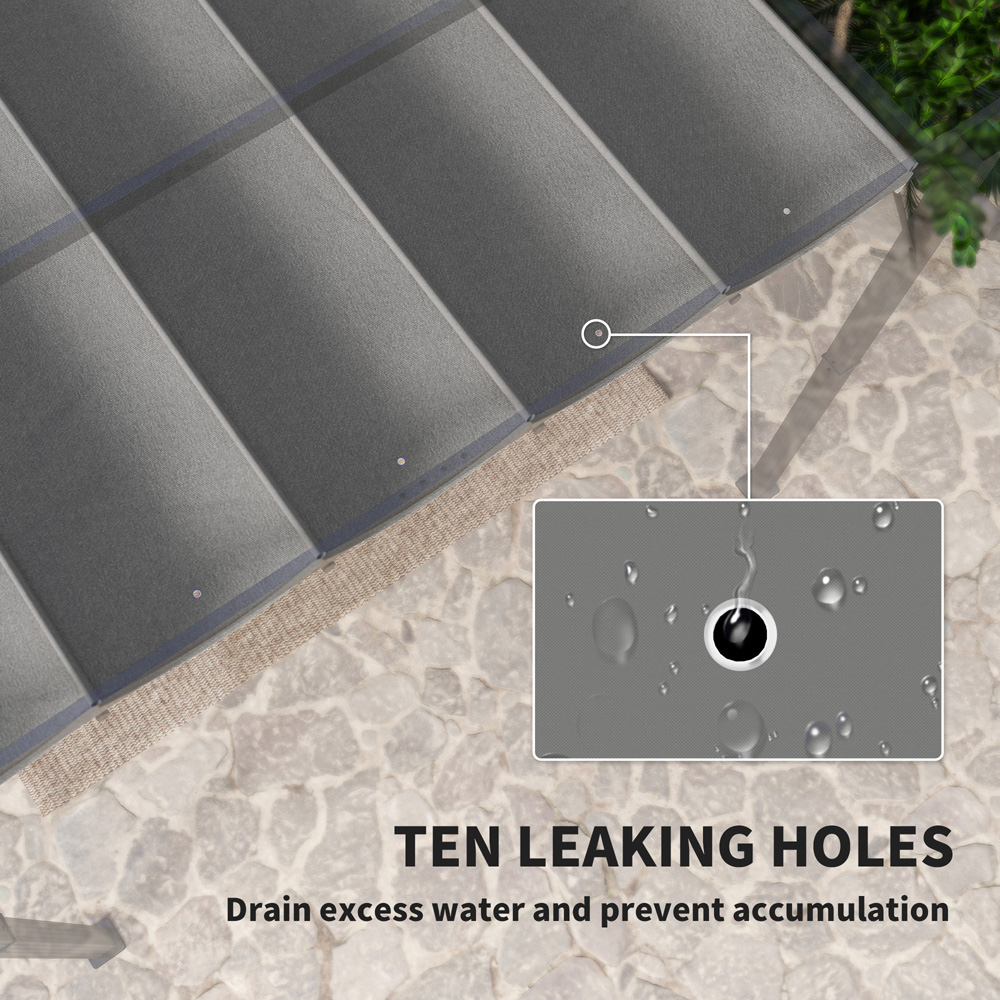 Outsunny 4 x 3m Light Grey Pergola Shade Cover Replacement Canopy Image 7