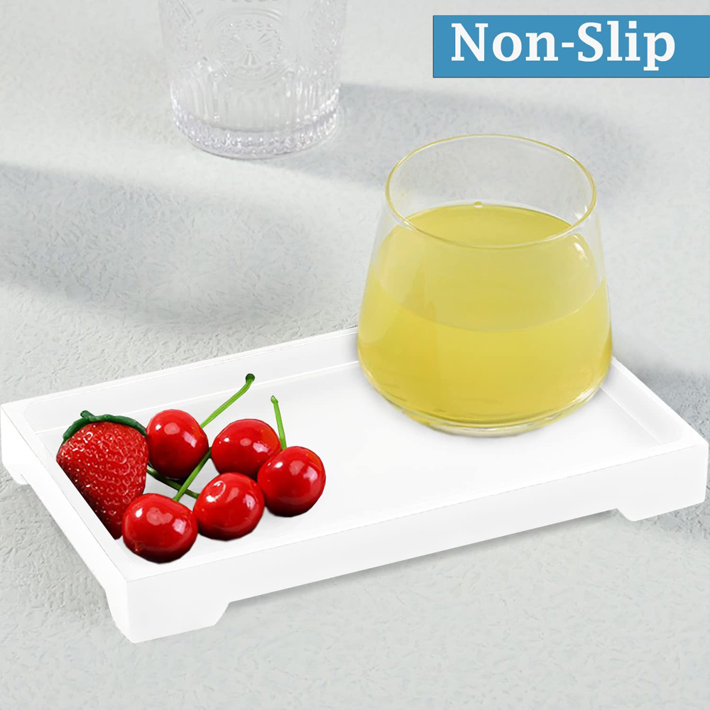 ATEK Medium White Multi-Purpose Resin Vanity Serving Tray Image 7