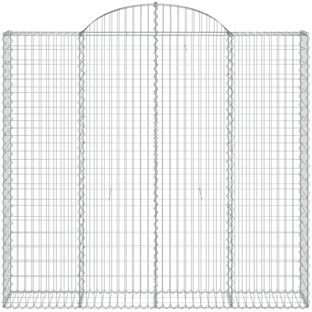 vidaXL Silver Galvanised Iron Arched Gabion Basket 200 x 50 x 180/200cm 6 Pack Image 2