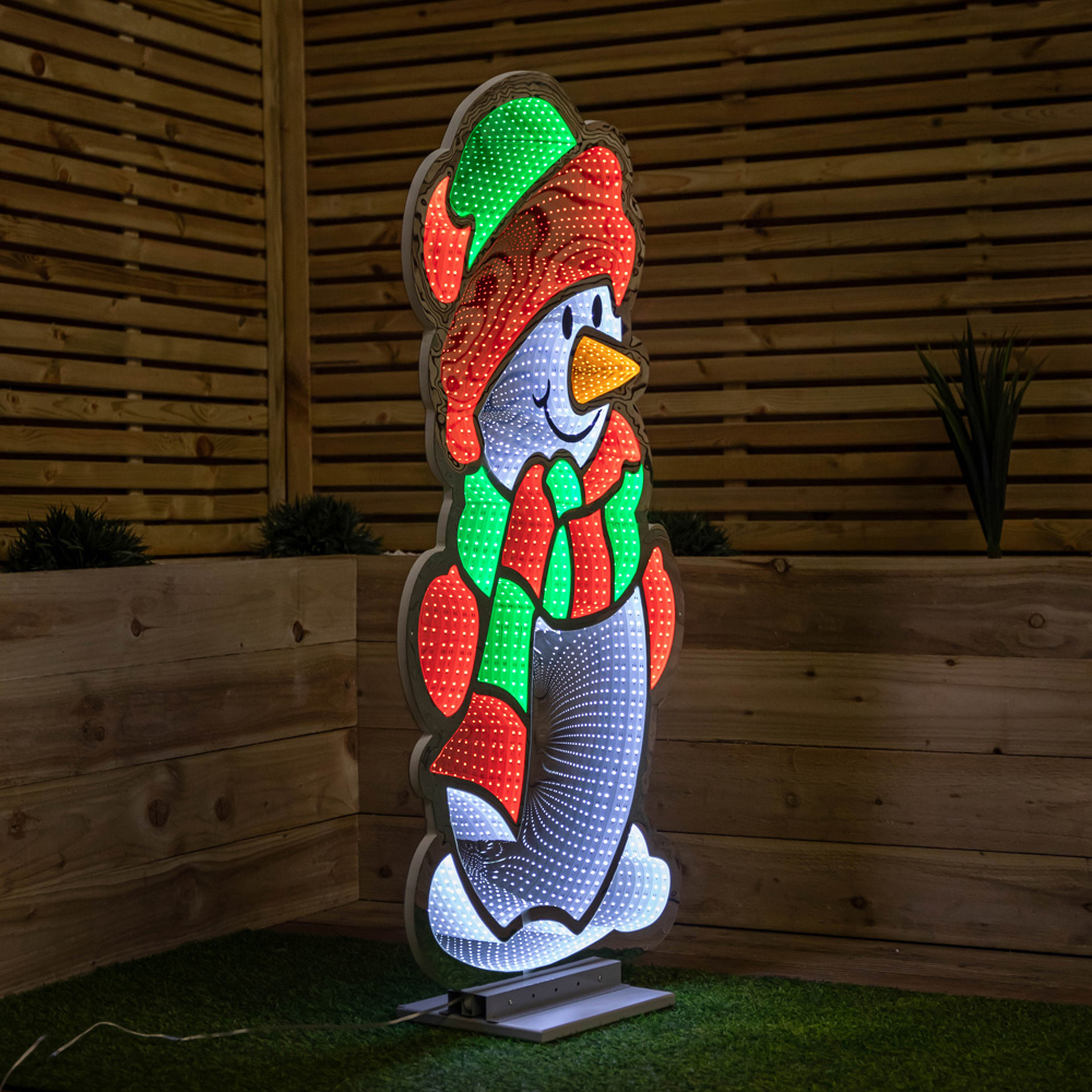 Samuel Alexander Multicolour Infinity LED Light Up Snowman Christmas Decoration Image 2
