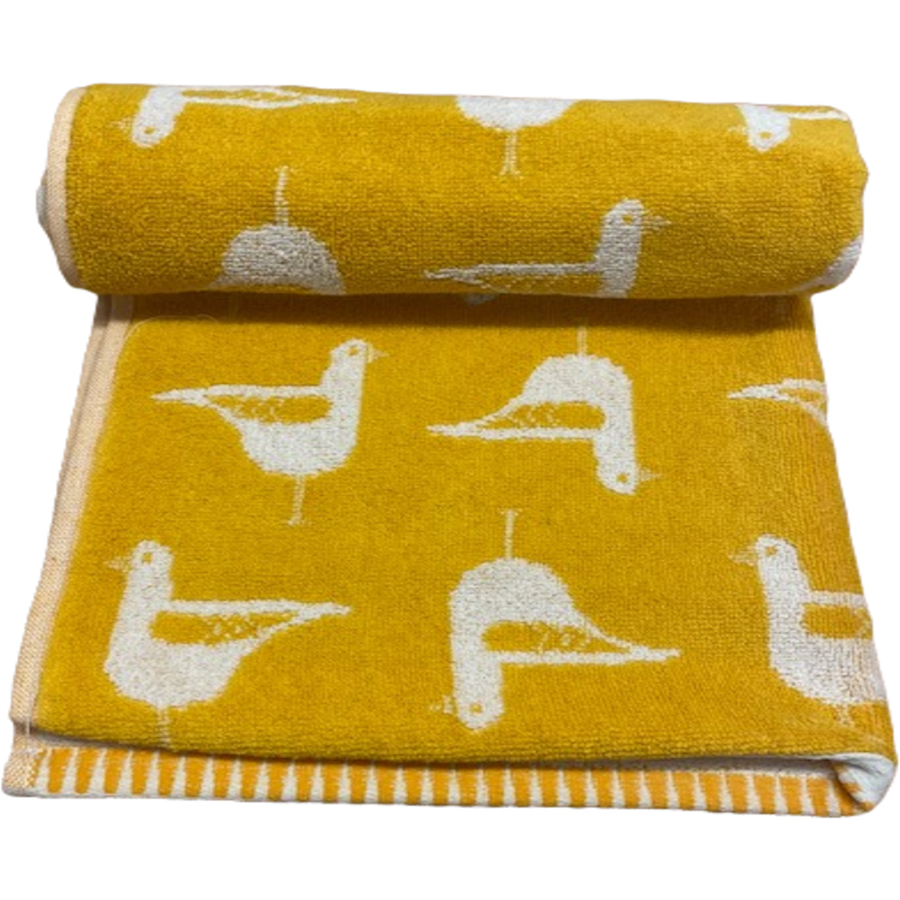 Bellissimo Sea Gull Turkish Cotton Ochre Bath Towel Image 1