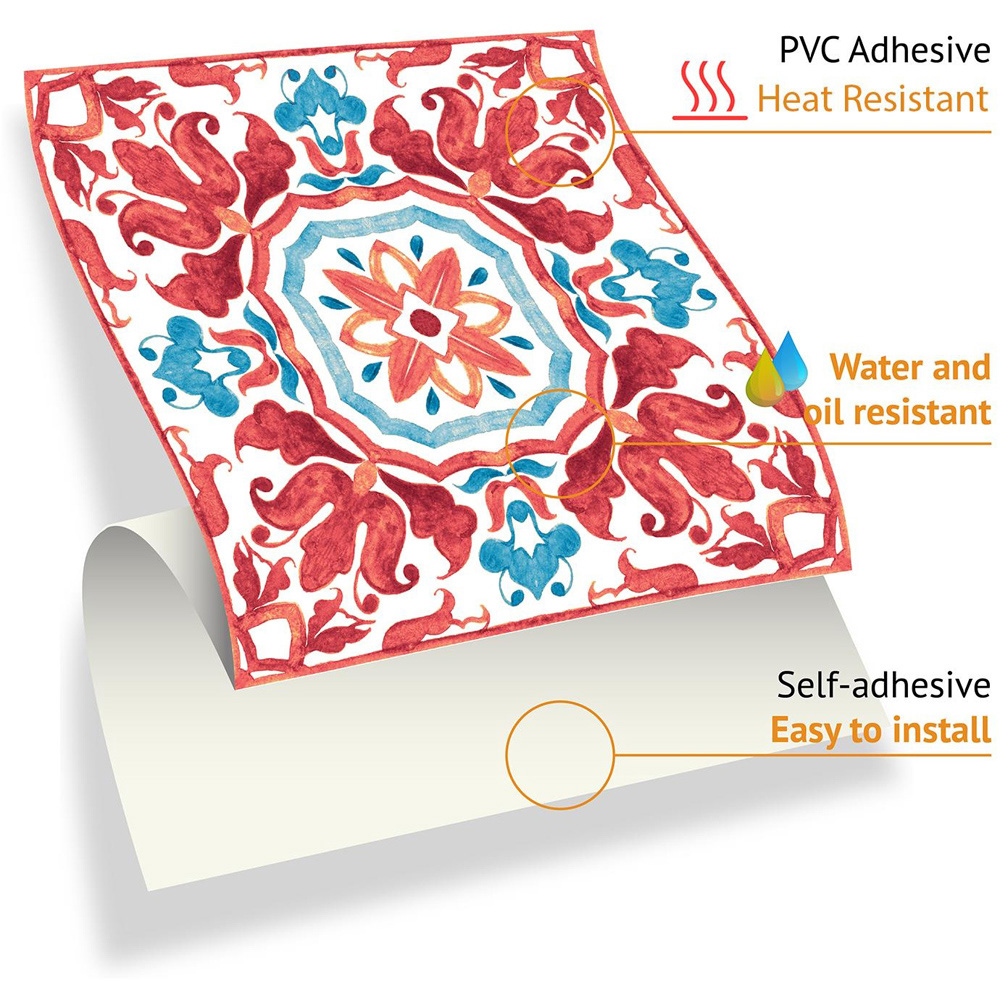 Wallplus Bossa Mediterranean Wall Tile Sticker 15 x 15cm 48 Pack Image 5