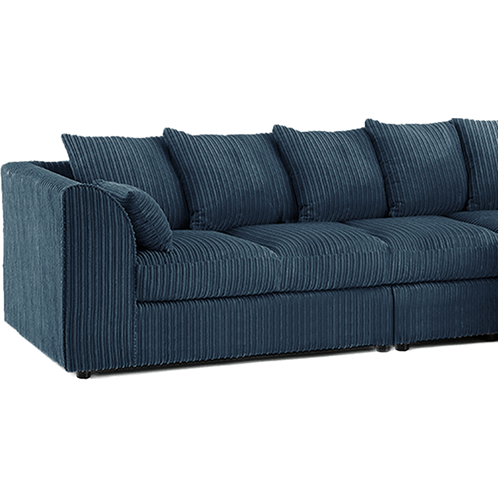 Luxor 4 Seater Navy Blue Jumbo Cord Right Hand Facing Scatter Back L Shaped Corner Sofa Set Image 3