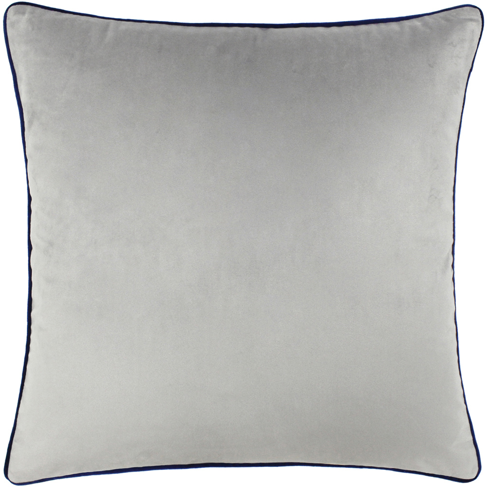 Furn Meridian Silver and Navy Velvet Cushion 45 x 45cm Image 1