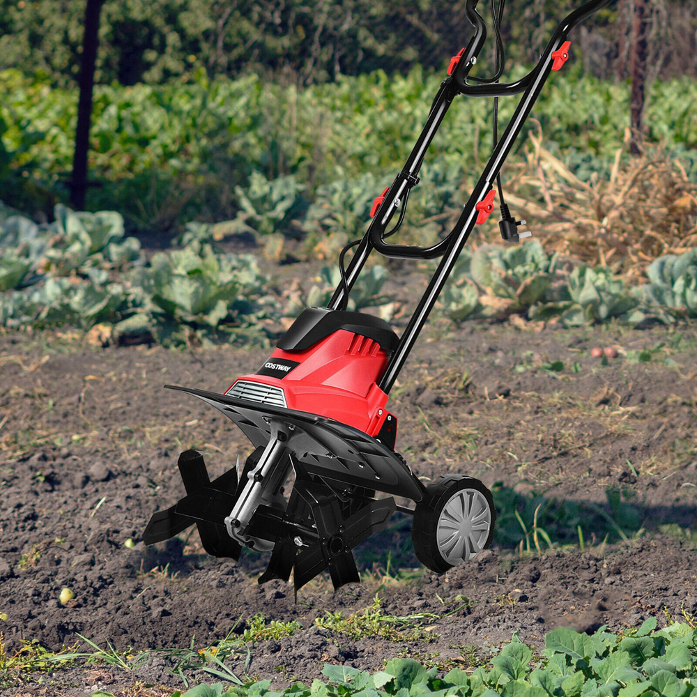 Costway 1200W Electric Garden Tiller and Cultivator with 4 Blade Till Image 2