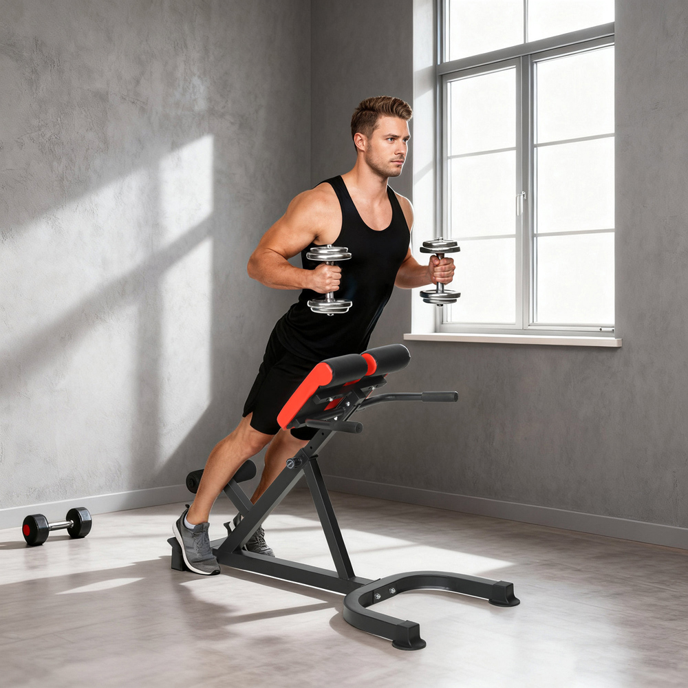 SPORTNOW Red 5-Level Adjustable Heavy-Duty Home Gym Roman Chair Image 2