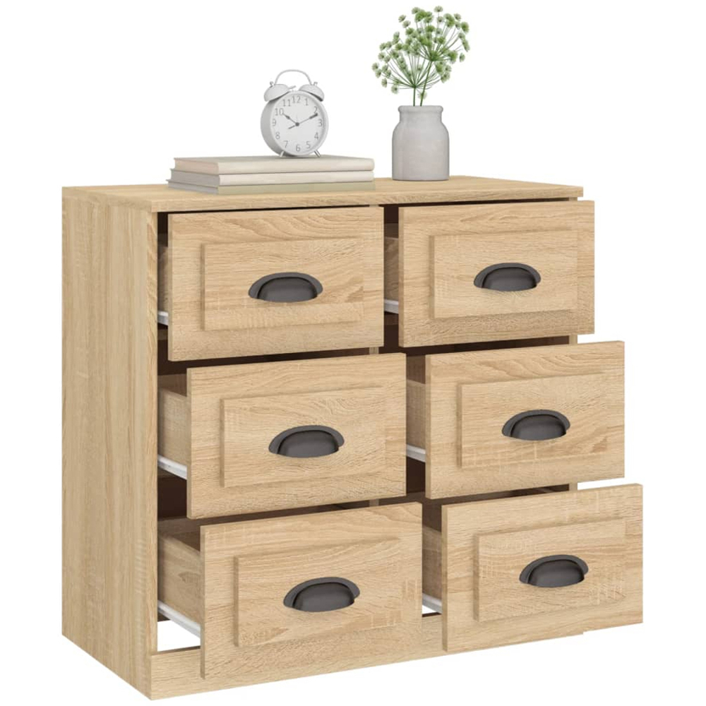 vidaXL 6 Drawer Sonoma Oak Sideboard Image 5