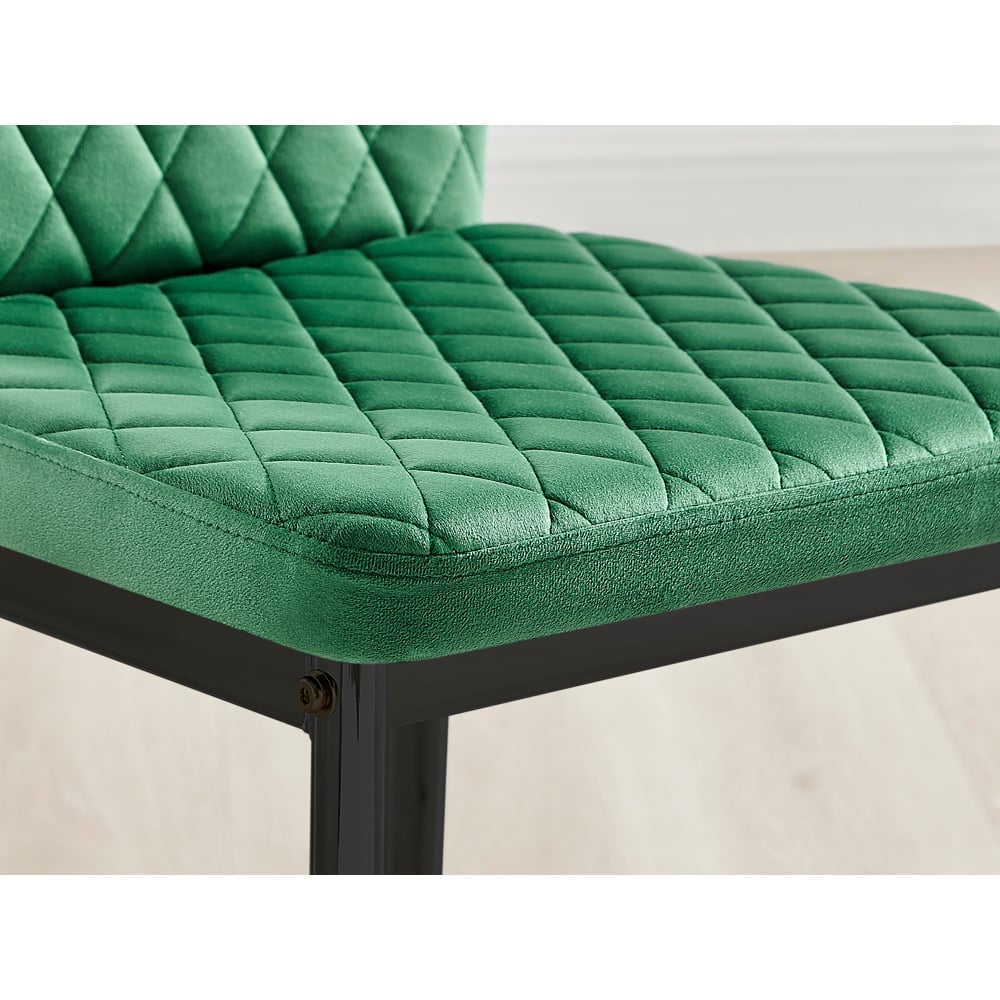 Furniturebox Copeland Valera Marble Effect 4 Seater Dining Set White Green and Black Image 8
