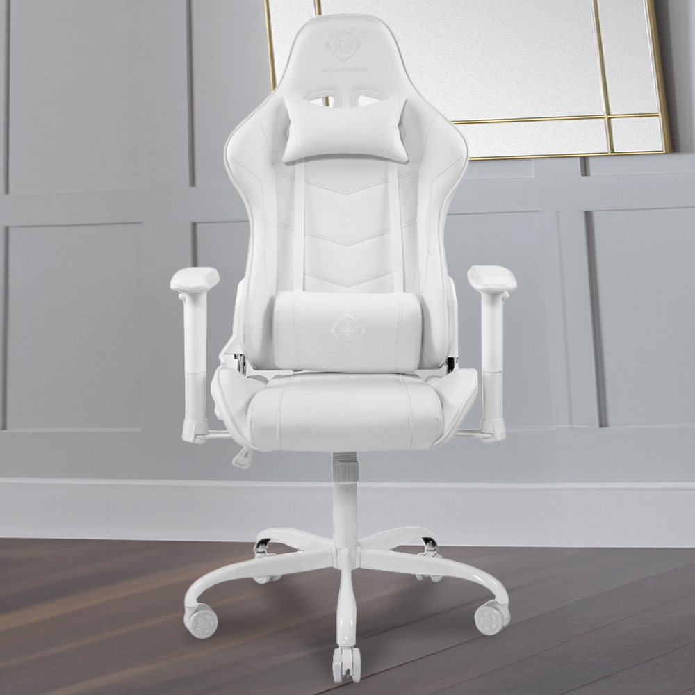 Deltaco White Leather Gaming chair Image 1