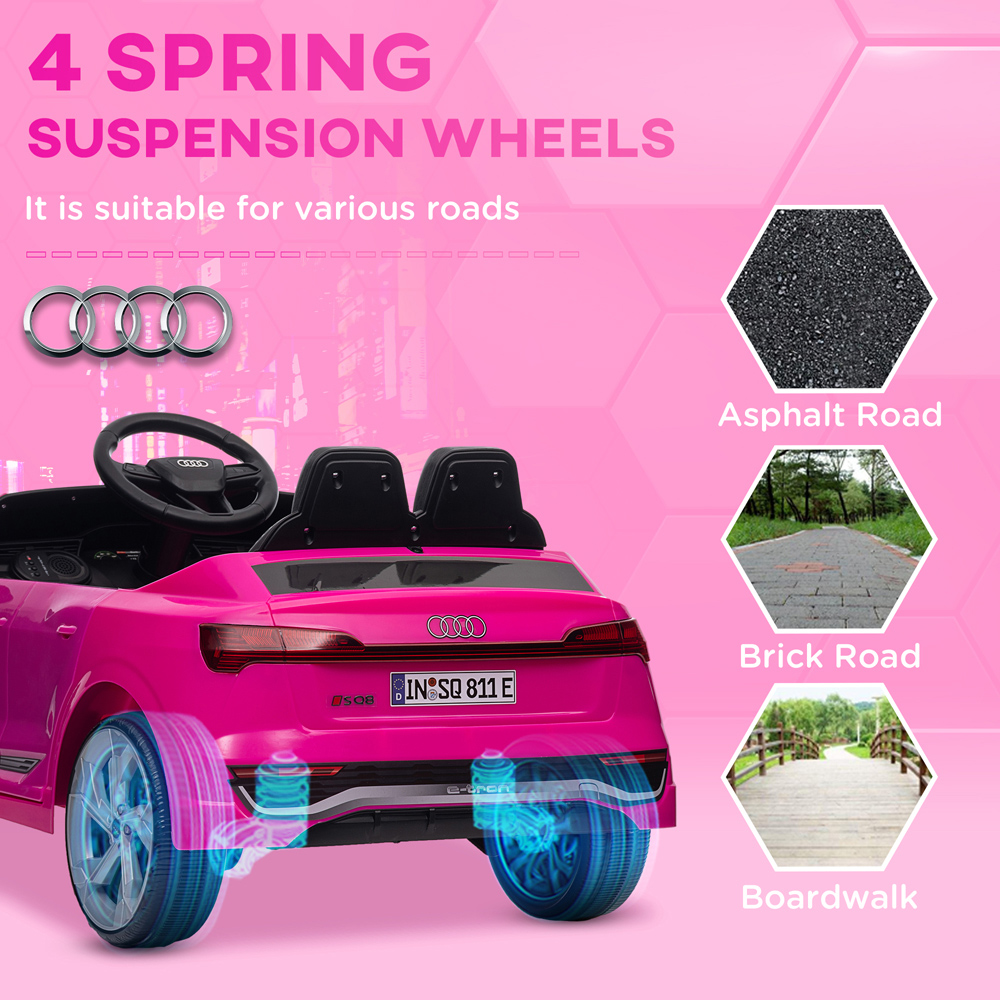 Tommy Toys Pink Audi Q8 E-tron Sportback Licensed Kids Electric Car with Remote Image 8