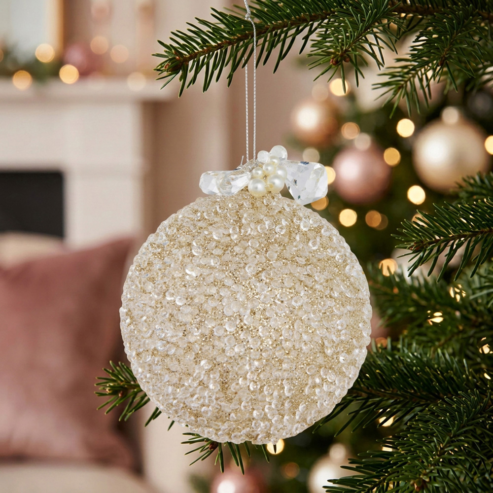 Champagne Jewel Topped Bauble - Champagne Image 5