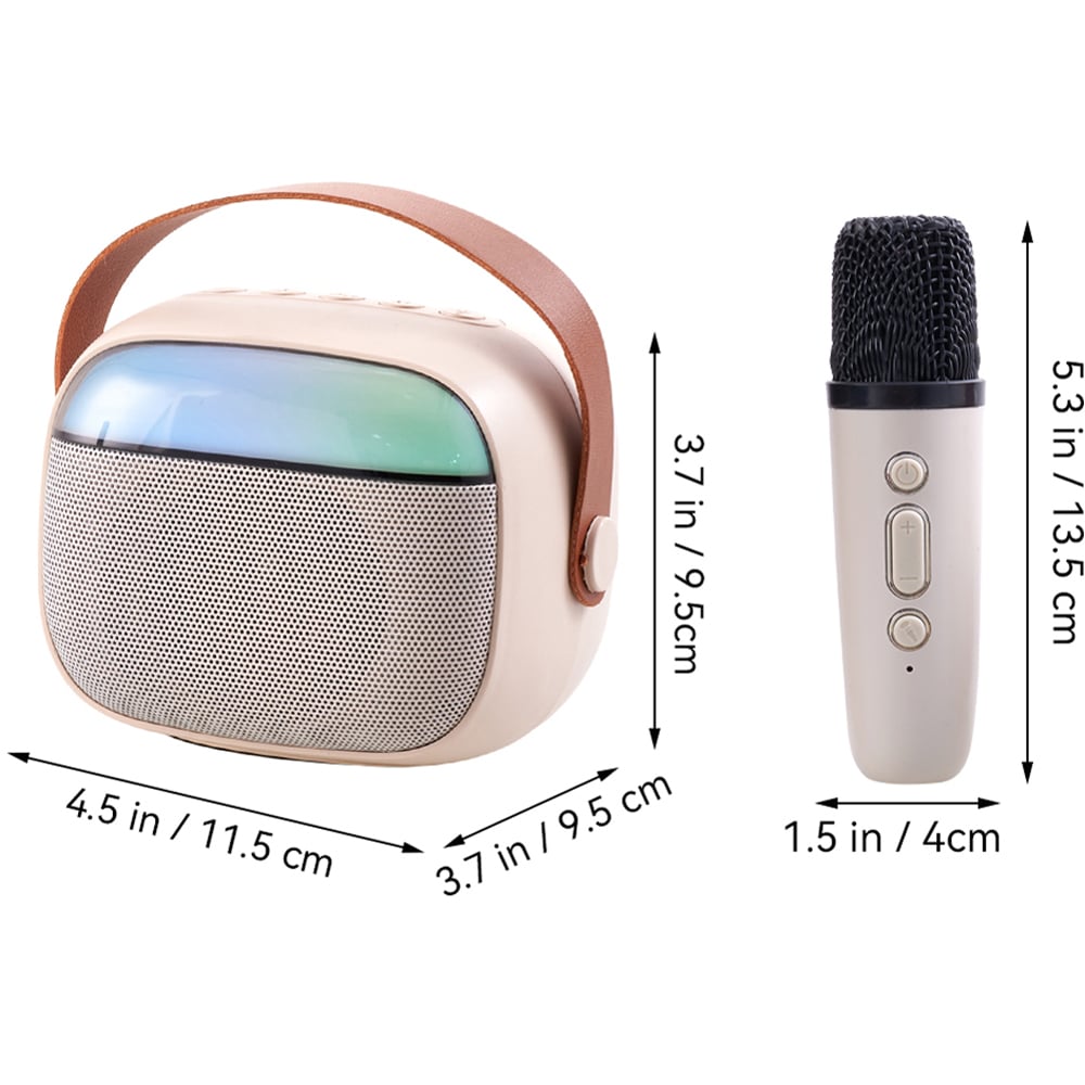 H&O Direct White 2 in 1 Portable Karaoke Machine Speaker with 2 Microphone Image 6