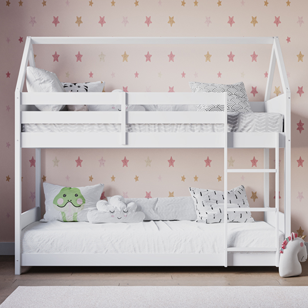 Flair Plation Single White Play House Low Bunk Bed Image 2