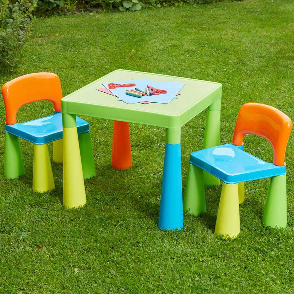 Liberty House Toys Kids Square Plastic Table and Chairs Set Image 1