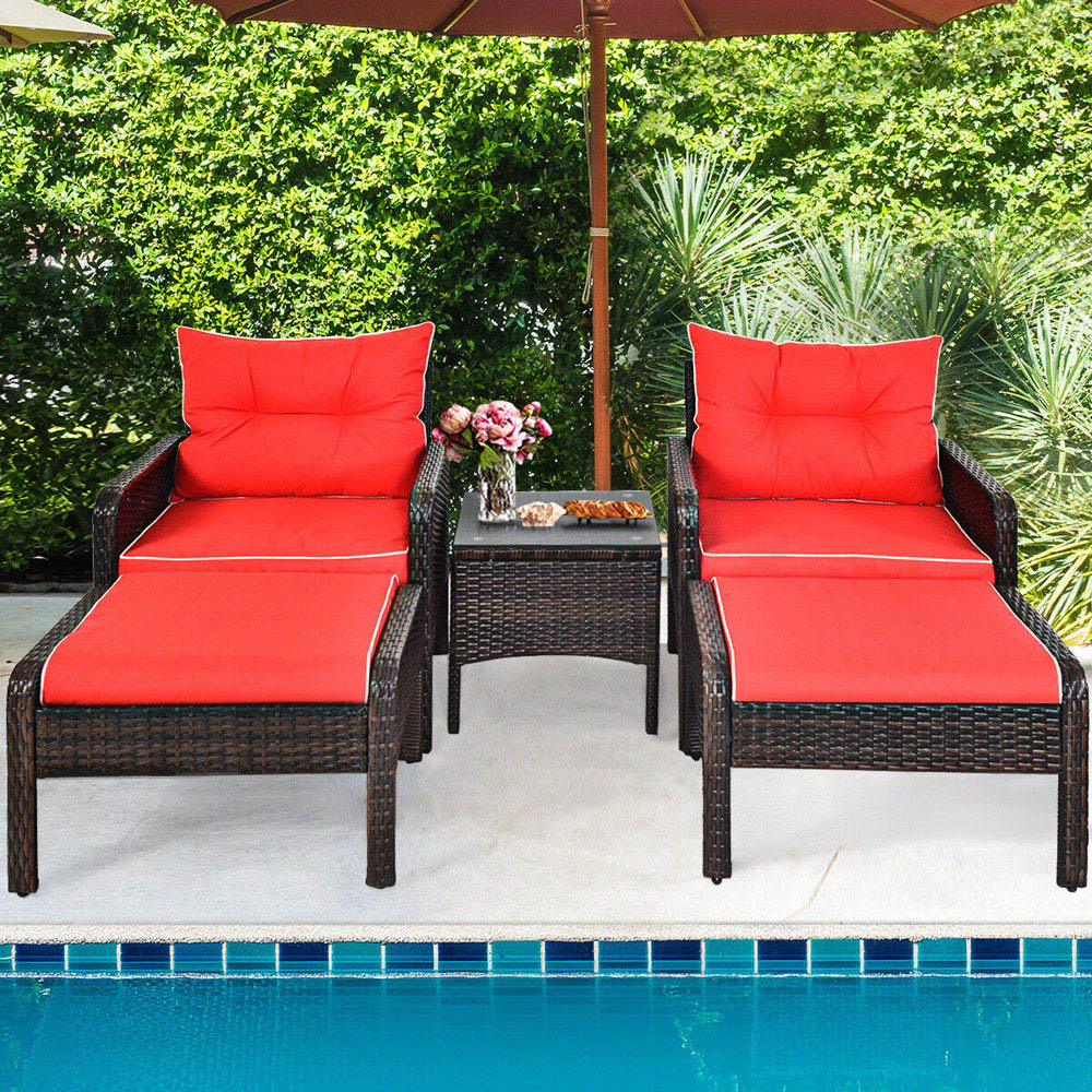 Costway 2 Seater Rattan Wicker Lounge Set Image 4