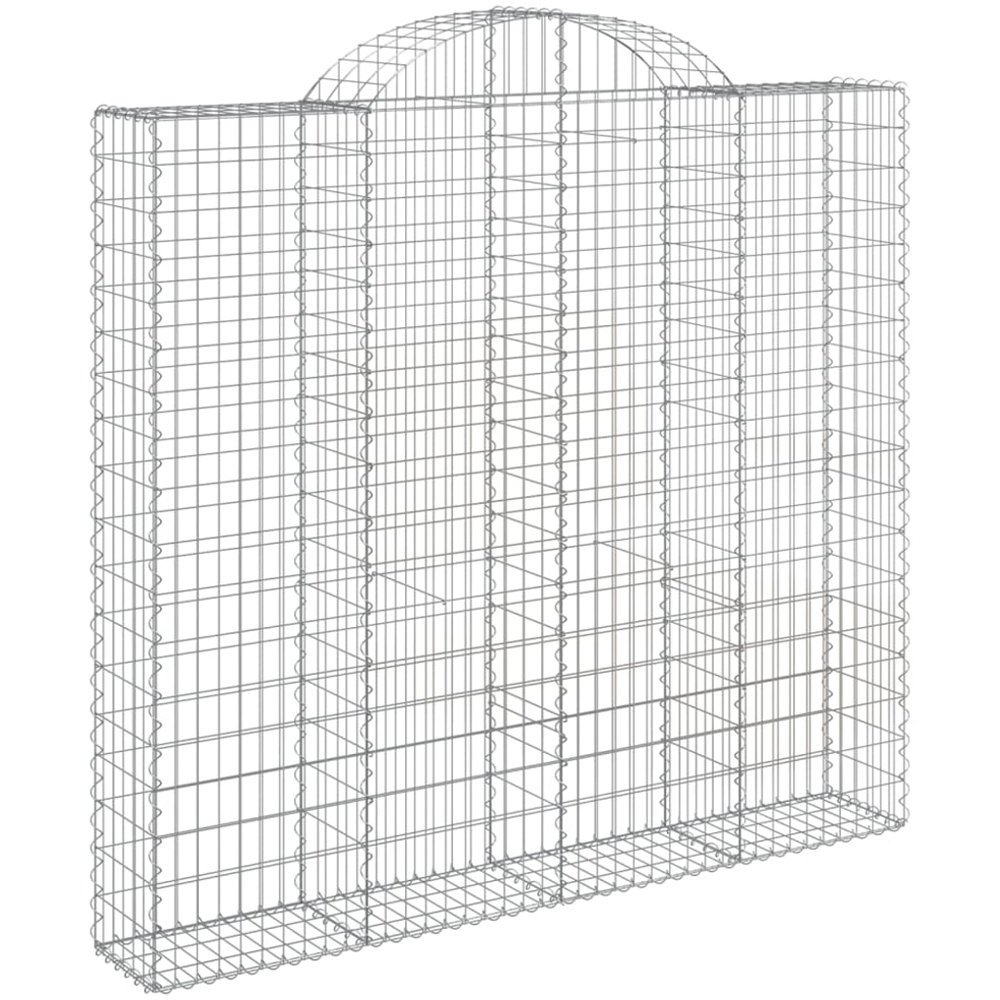 vidaXL Silver Galvanised Iron Arched Gabion Basket 200 x 50 x 180/200cm 6 Pack Image 1