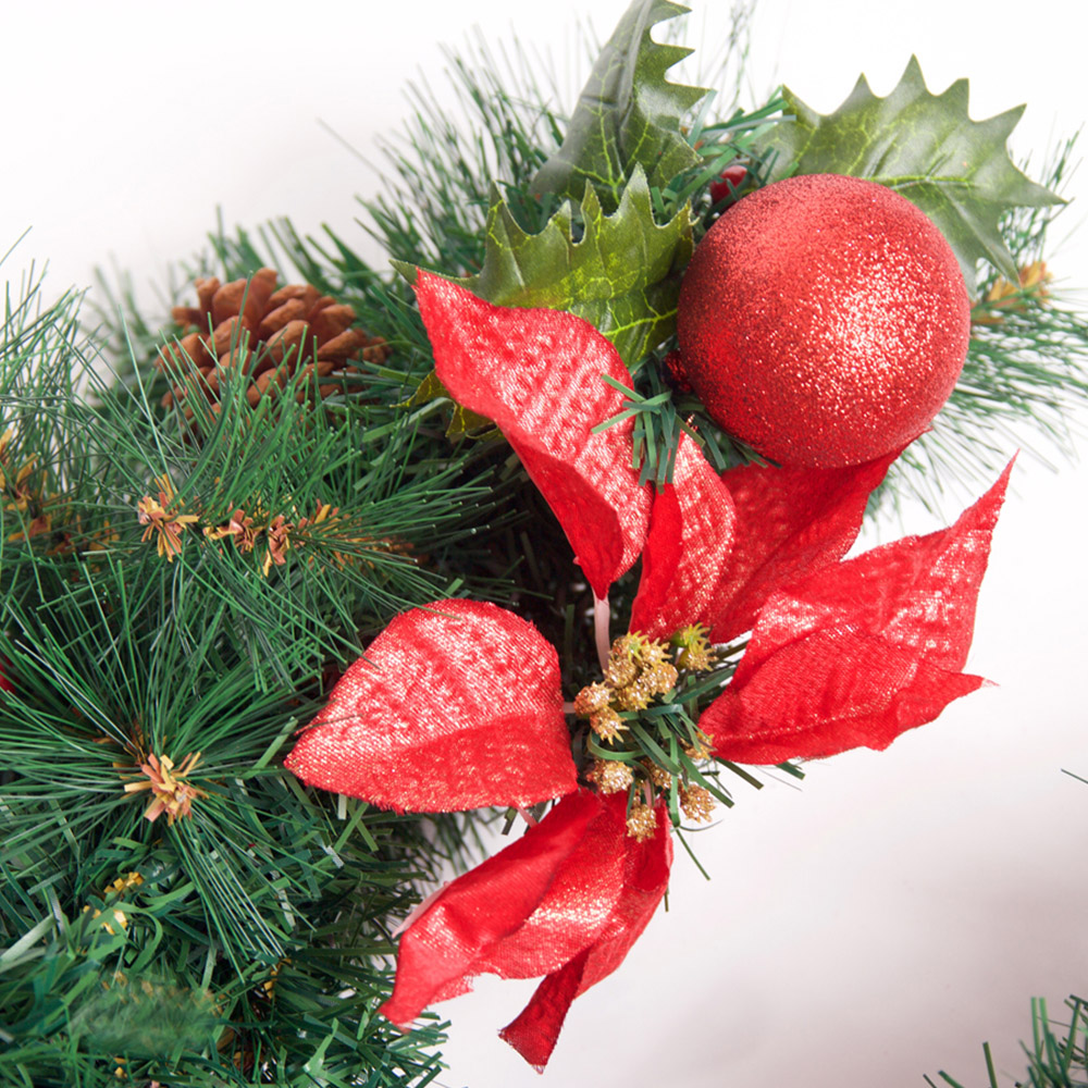 Best Artificial Red Christmas Garland 270cm Image 3