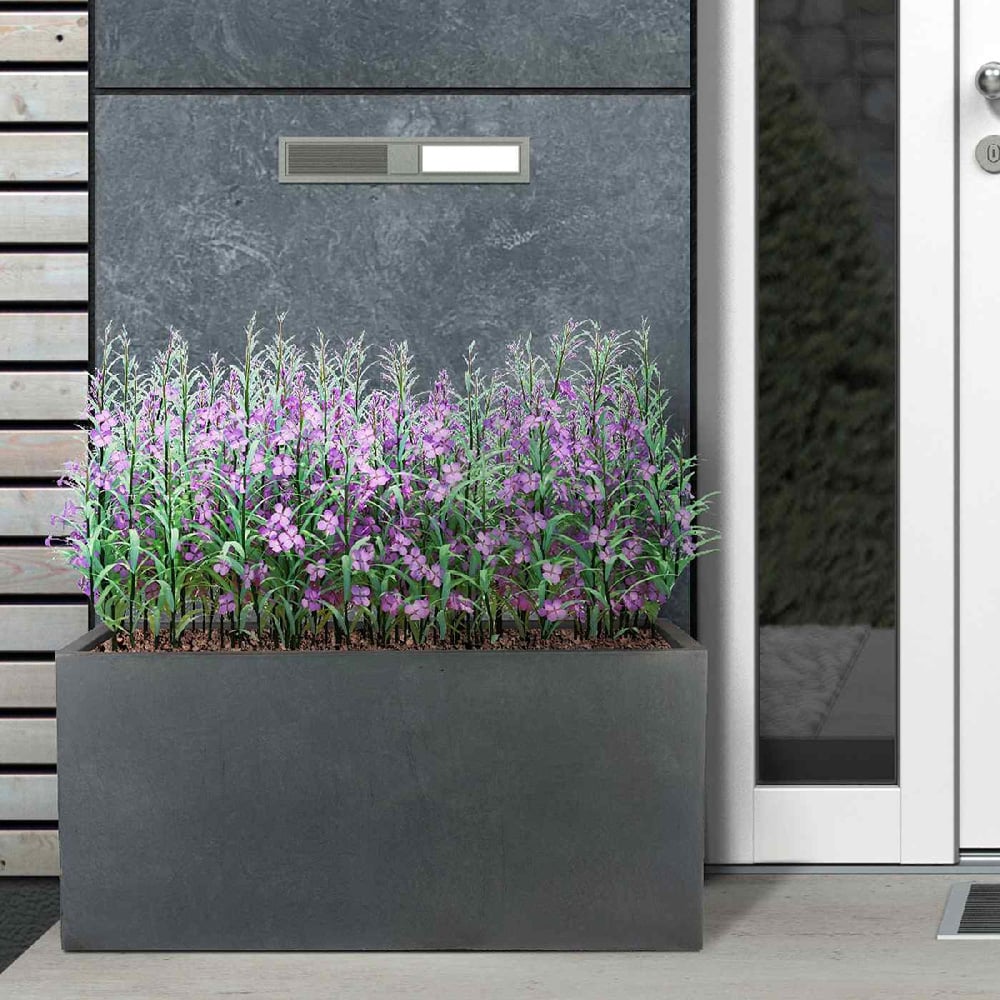 wilko Faux Lead Dark Grey Concrete Fibrestone Trough Outdoor Plant Pot 30cm Image 2