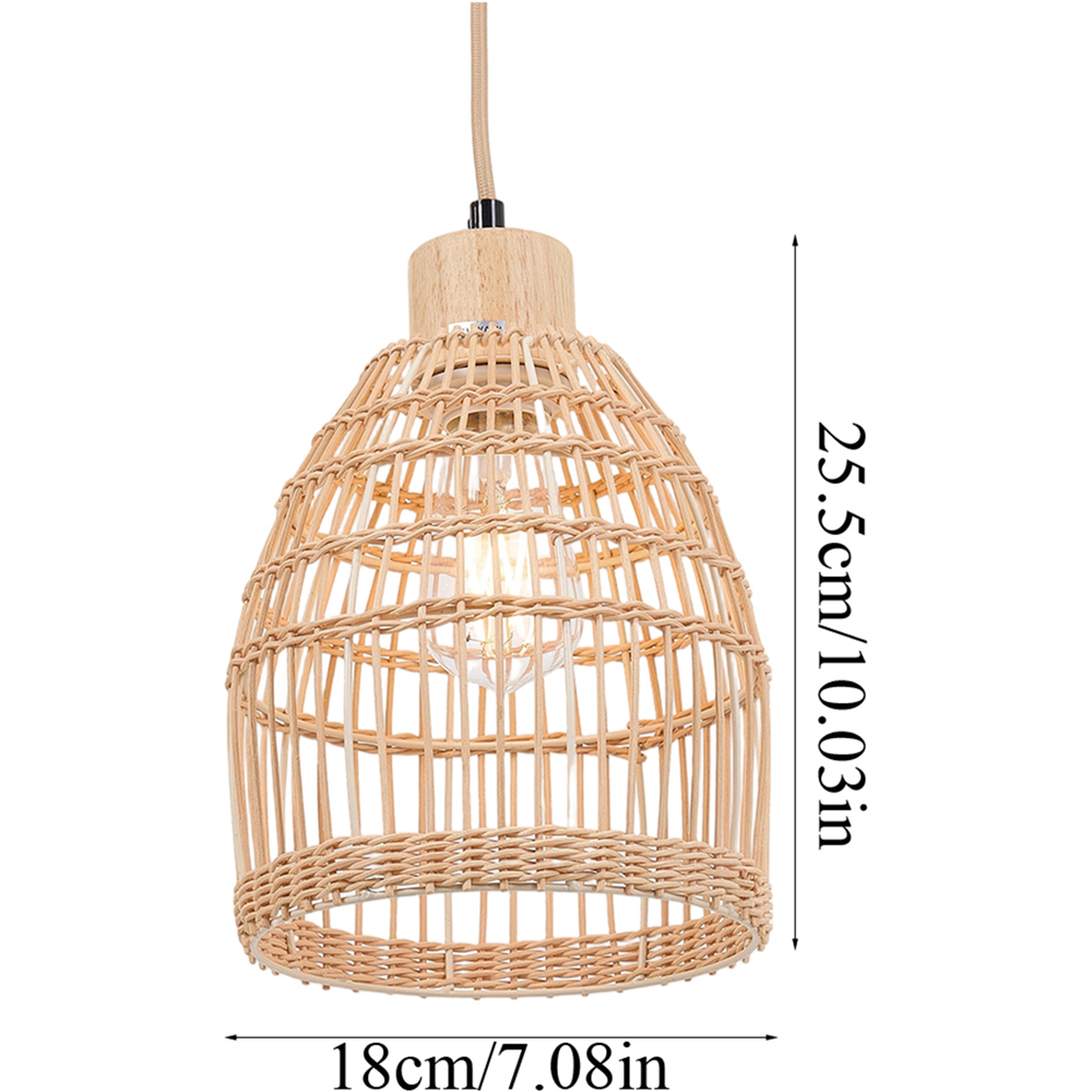 Living and Home Natural Bamboo E27 Pendant Light Image 8