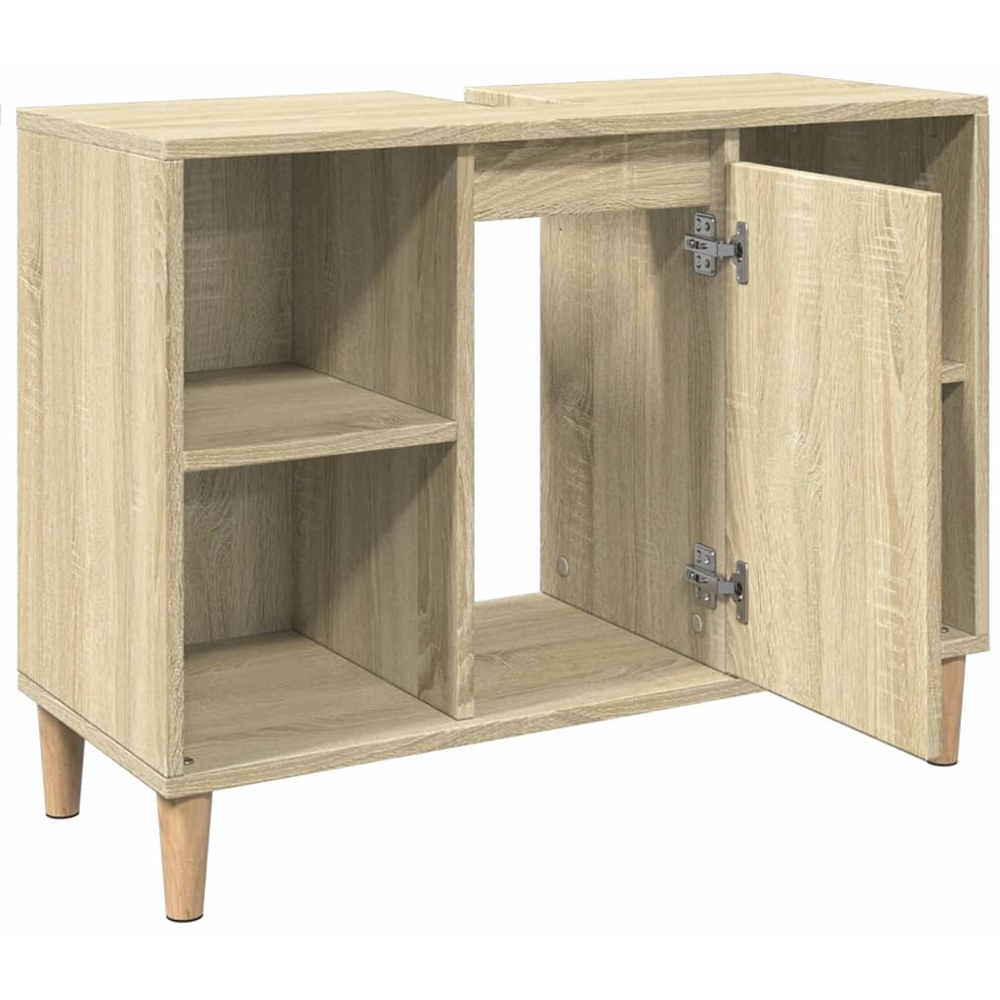 vidaXL Single Door 4 Open Shelf Sonoma Oak Bathroom Sink Cabinet Image 4