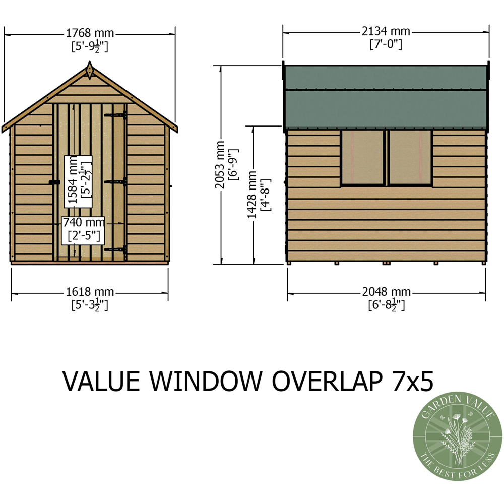 Shire 7 x 5ft Dip Treated Overlap Shed Image 8