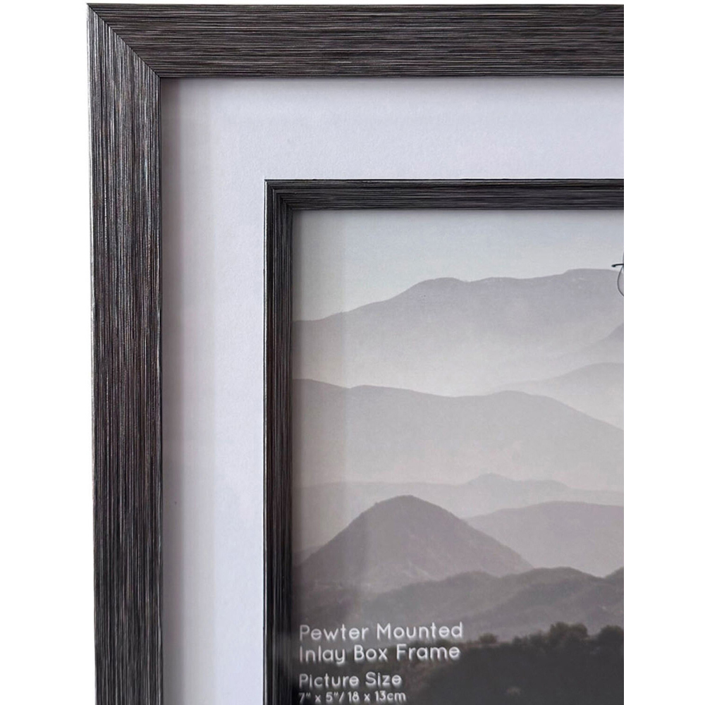 Pewter Mounted Inlay Box Frame Pewter 7 x 5 inch Image 3