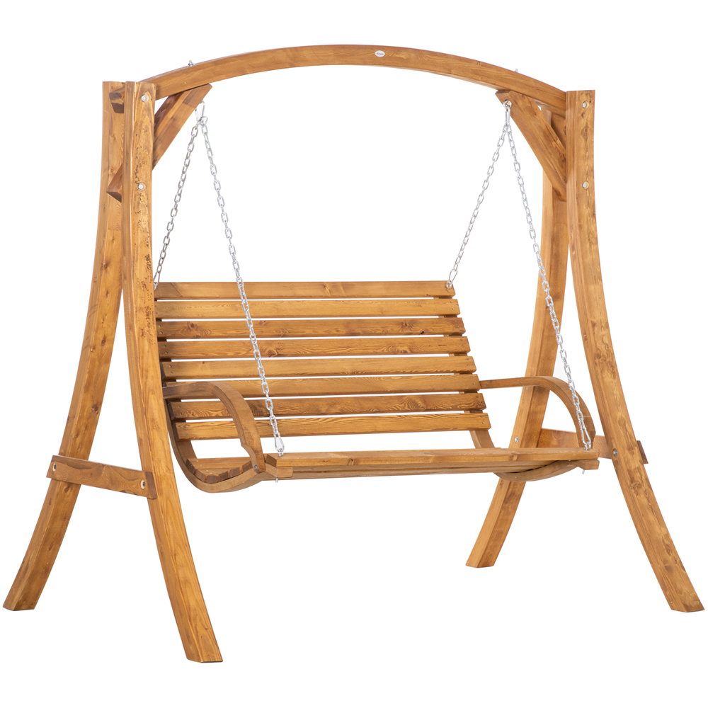 Outsunny 2 Seater Wooden Garden Swing Bench Image 2
