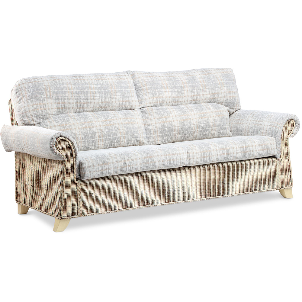 Desser Clifton 5 Seater Natural Rattan Check Fabric Sofa Set Image 3