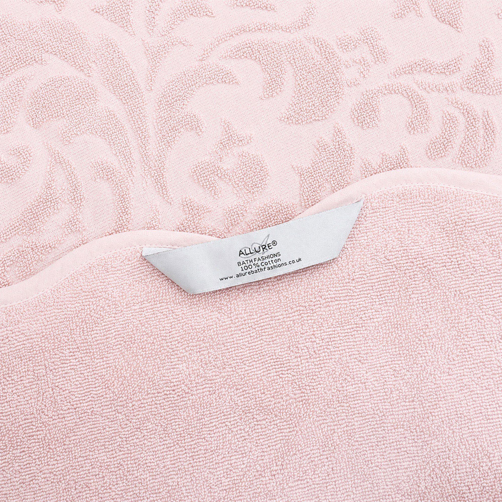 Allure Bath Fashions Gracie Blush Pink Floral Jacquard Scalloped Bath Towel 70 x 130cm 2 Pack Image 4