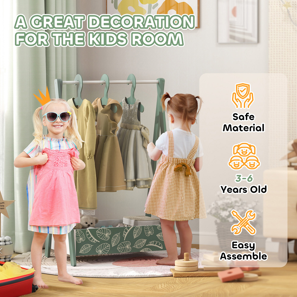 AIYAPLAY Green Baby Clothing Rack with Hangers Image 7