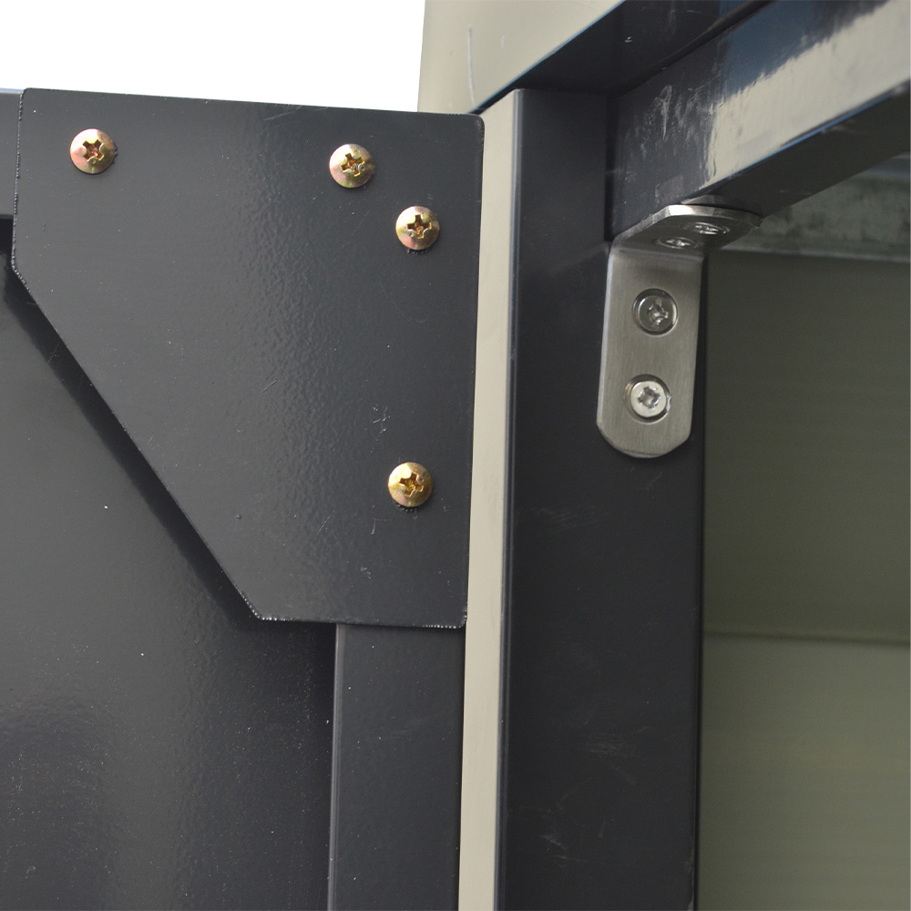 Living and Home 8.8 x 4.7ft Anthracite Steel Garden Storage Shed Image 5