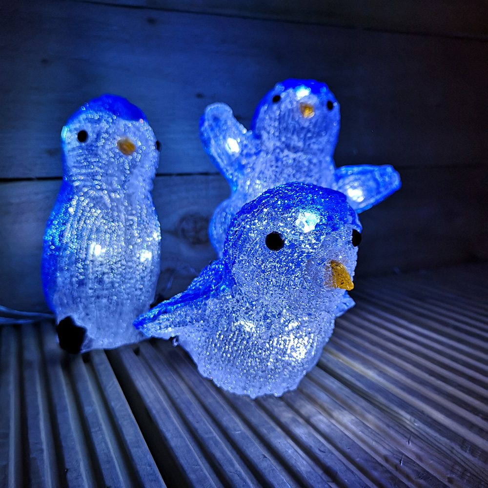 Samuel Alexander 30 Ice White LED Acrylic Penguins Christmas Decoration Set of 3 Image 4