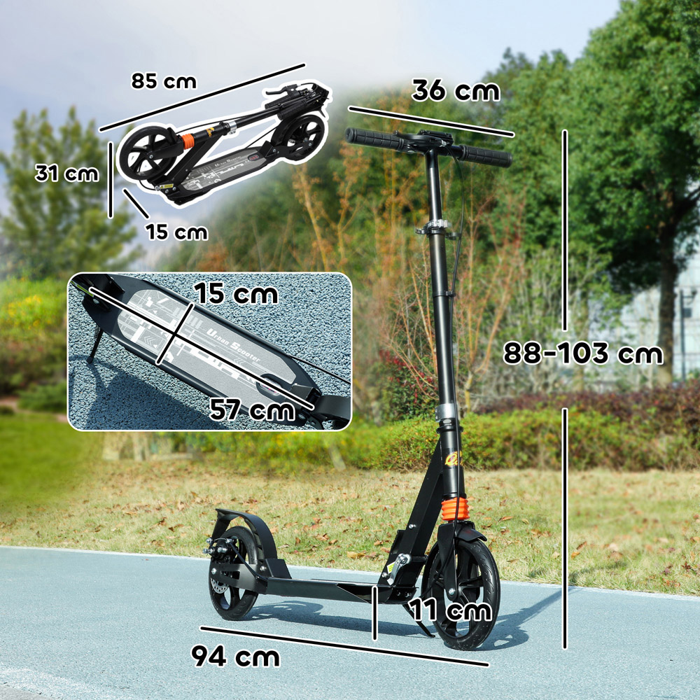 Tommy Toys AIYAPLAY Black Adjustable Handlebar Foldable Kids Kick Scooter Image 9