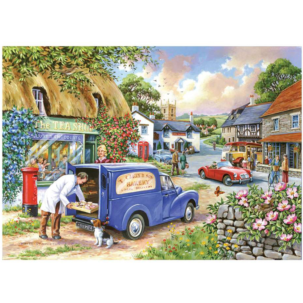The House of Puzzles Village Life 500 Piece Jigsaw Puzzle 4 Pack Image 5