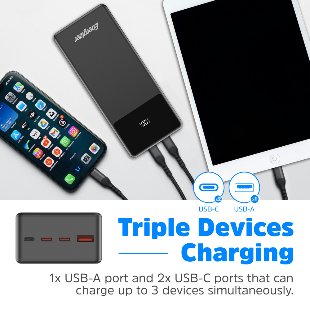 Energizer Black USB-C Notebook PD Power Bank 65W 27000mAh Image 4