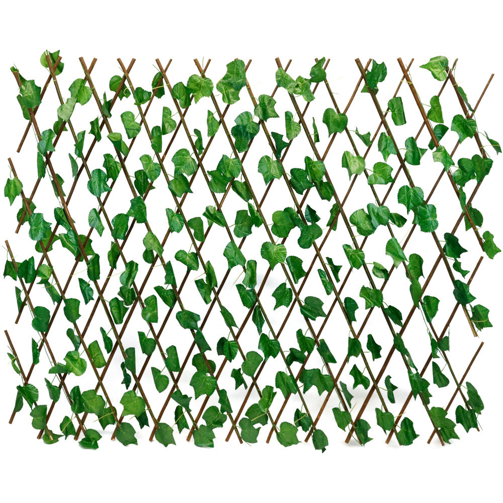 Gardenwize Green Ivy Expandable Garden Trellis with Solar LED Image 1