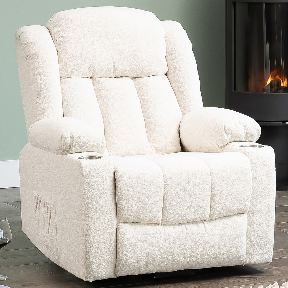 Artemis Home Redding Cream Massage and Heat Dual Motor Electric Lift Assist Recliner Chair Image 1