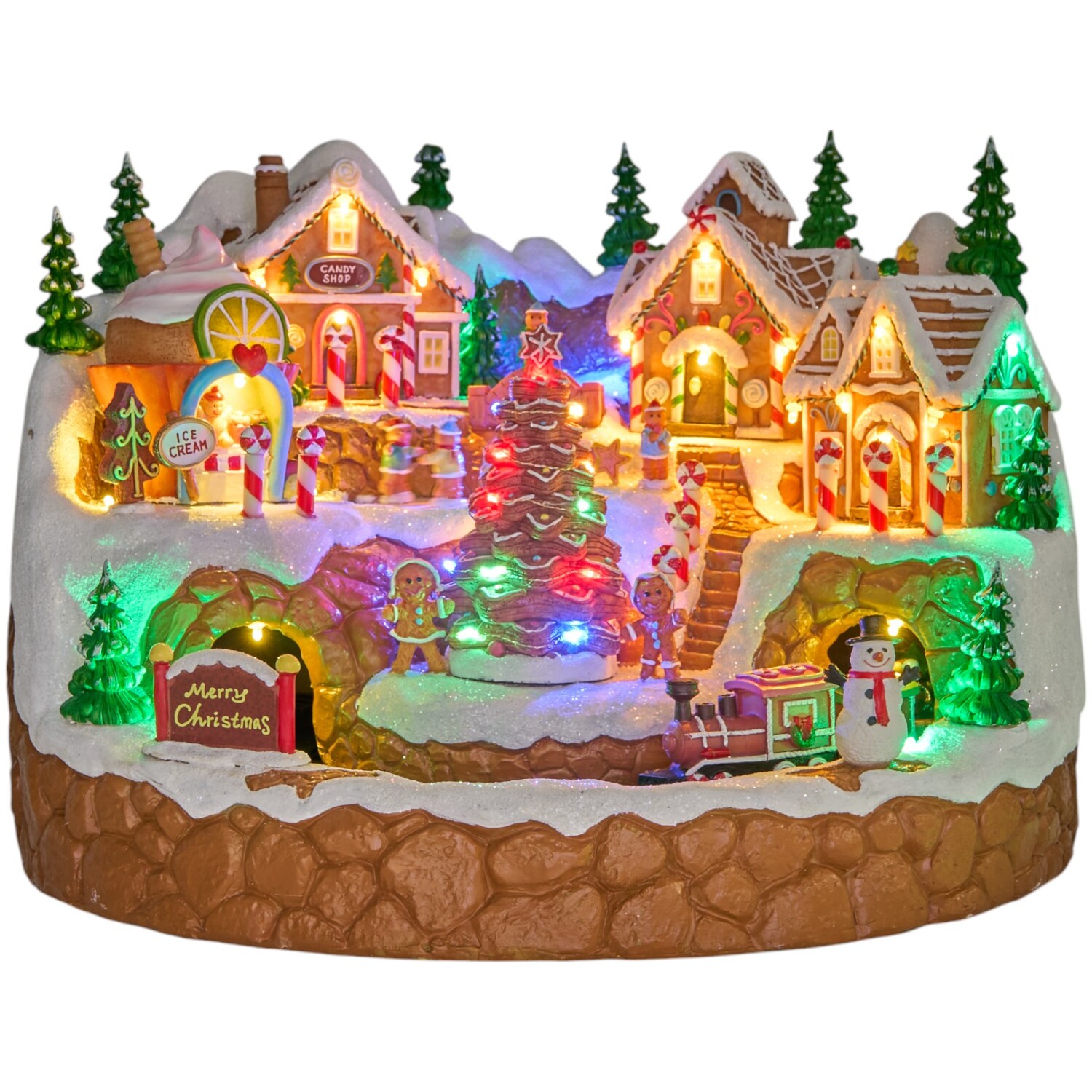 Christmas Gingerbread Village SceneBrown Image 1