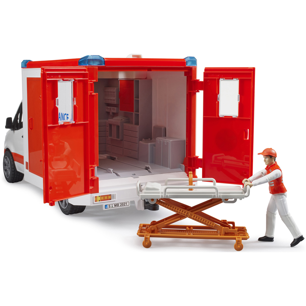 Bruder Kids MB Sprinter Ambulance with Driver and Light and Sound Module Playset Model Image 8
