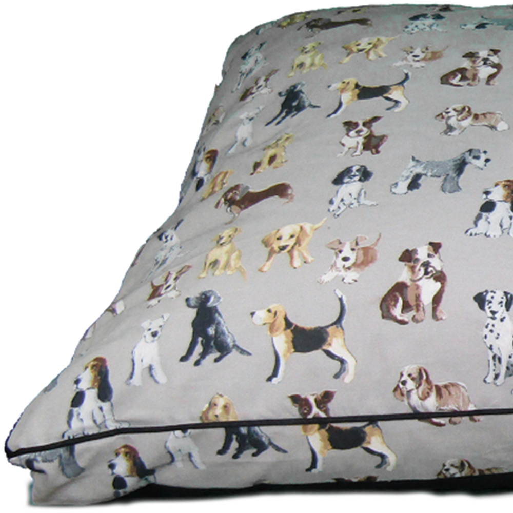 Snug & Cosy Dog Print Large Pet Lounger Bed Image 2