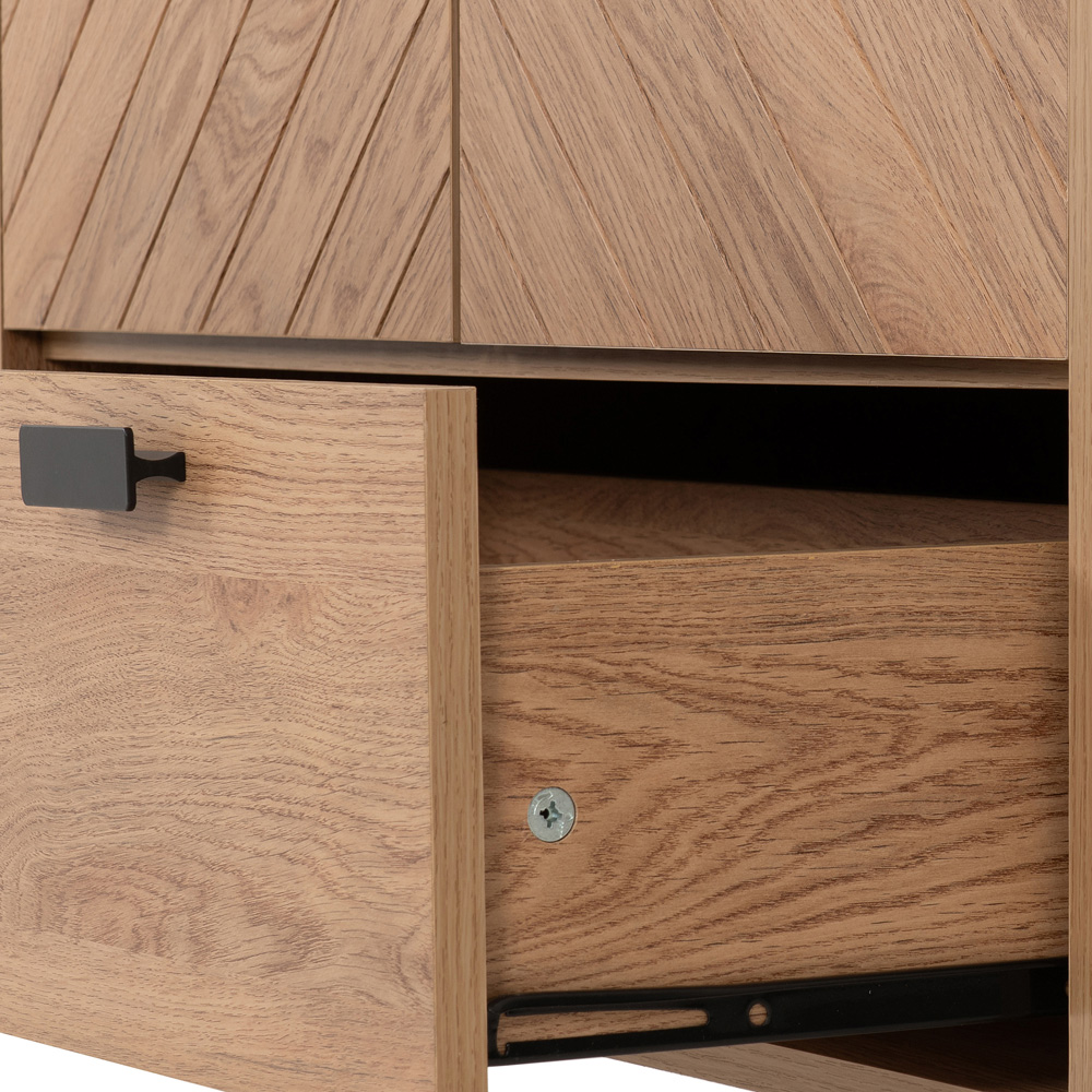 Seconique Leon 2 Door Single Drawer Medium Oak Effect Wardrobe Image 7